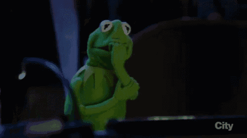 Anxious Kermit the frog GIF